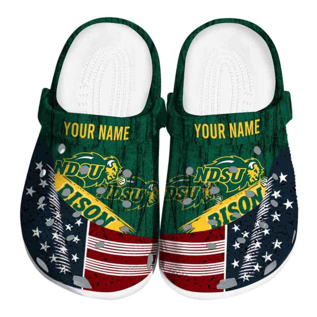 Personalized North Dakota State Bison Star-Spangled Side Pattern ClogTVC1801724