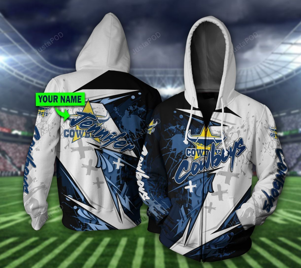 Personalized North Queensland Cowboys 3D All Over Print Hoodie, Zip Hoodie