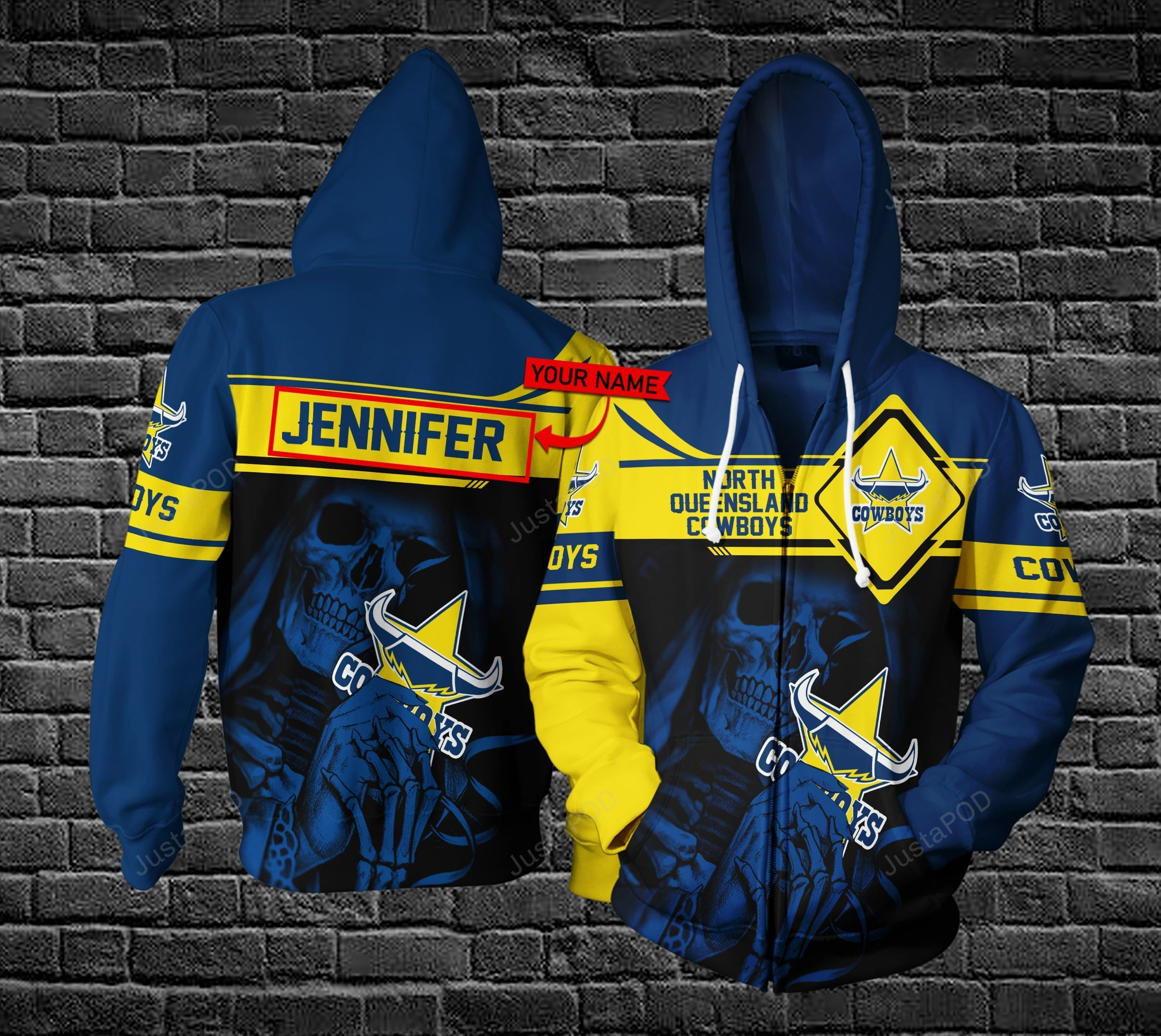 Personalized North Queensland Cowboys 3D All Over Print Hoodie, Zip Hoodie