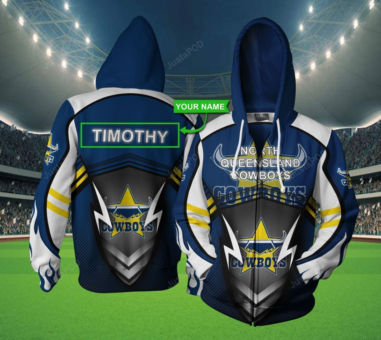 Personalized North Queensland Cowboys 3D All Over Print Hoodie, Zip Hoodie