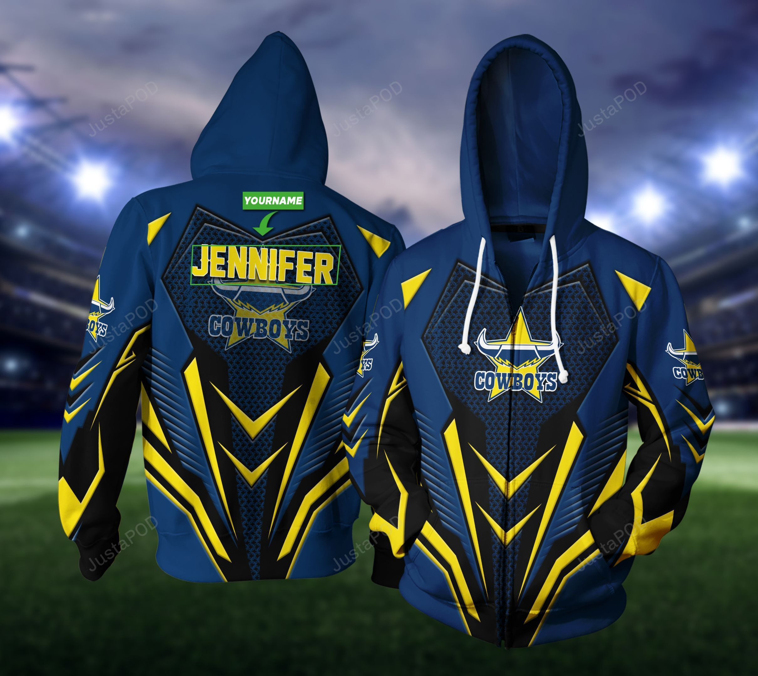 Personalized North Queensland Cowboys 3D All Over Print Hoodie, Zip Hoodie
