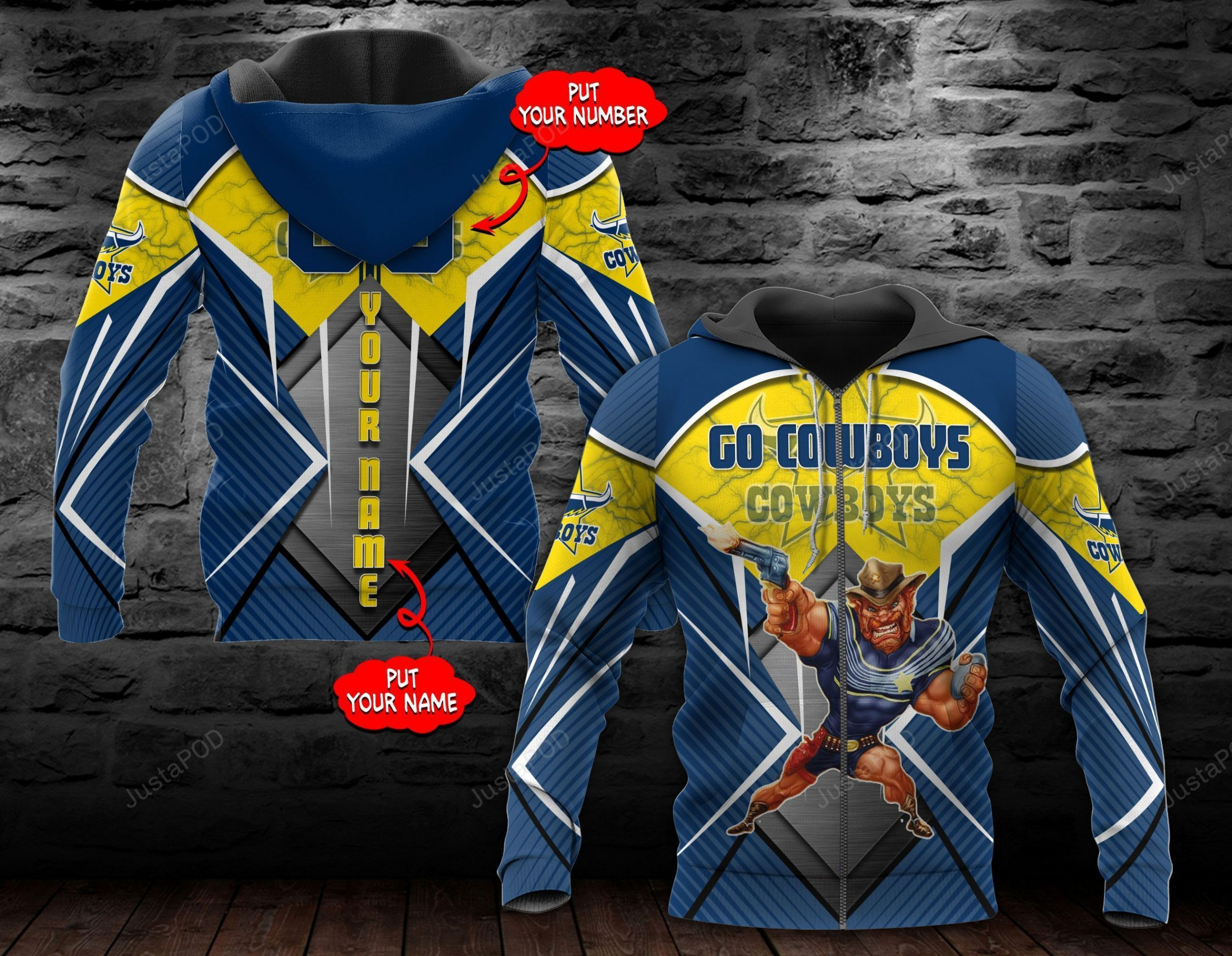 Personalized North Queensland Cowboys Nrl 3D All Over Print Hoodie, Zip Hoodie