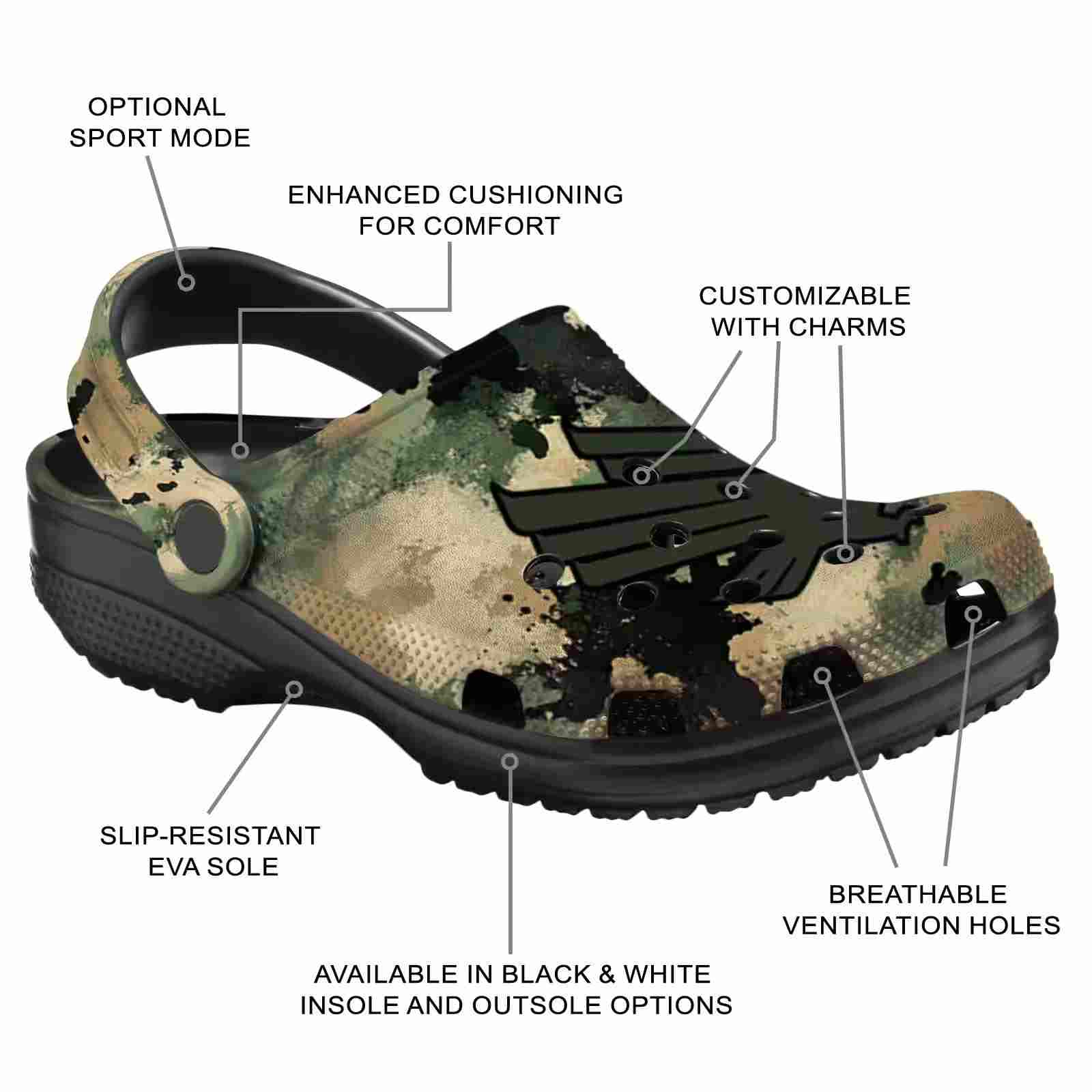 Personalized North Texas Mean Green Camouflage Craze ClogTVC1801697 - Image 5