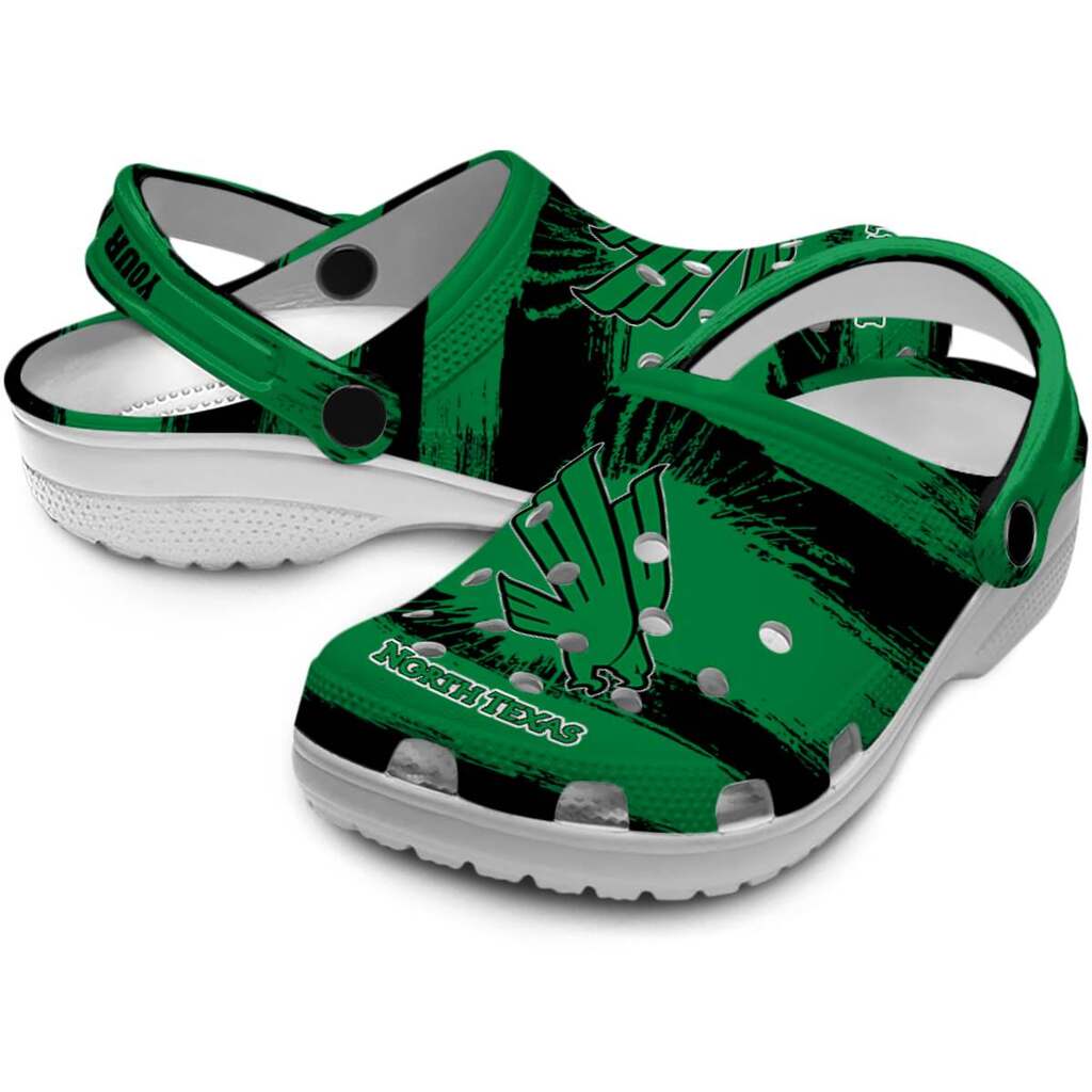 Personalized North Texas Mean Green Paint Splatter Graphics ClogTVC1801724 - Image 3