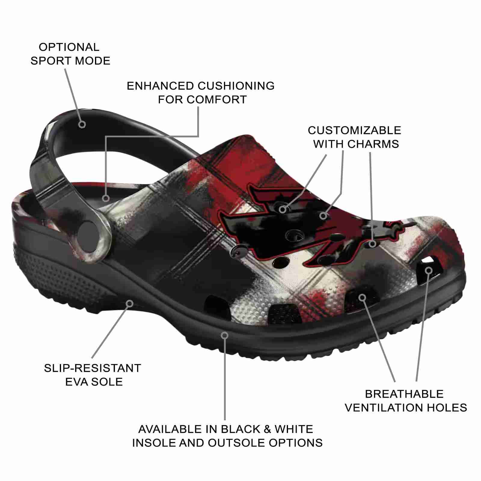 Personalized North Texas Mean Green Plaid Fusion ClogTVC1801697 - Image 5