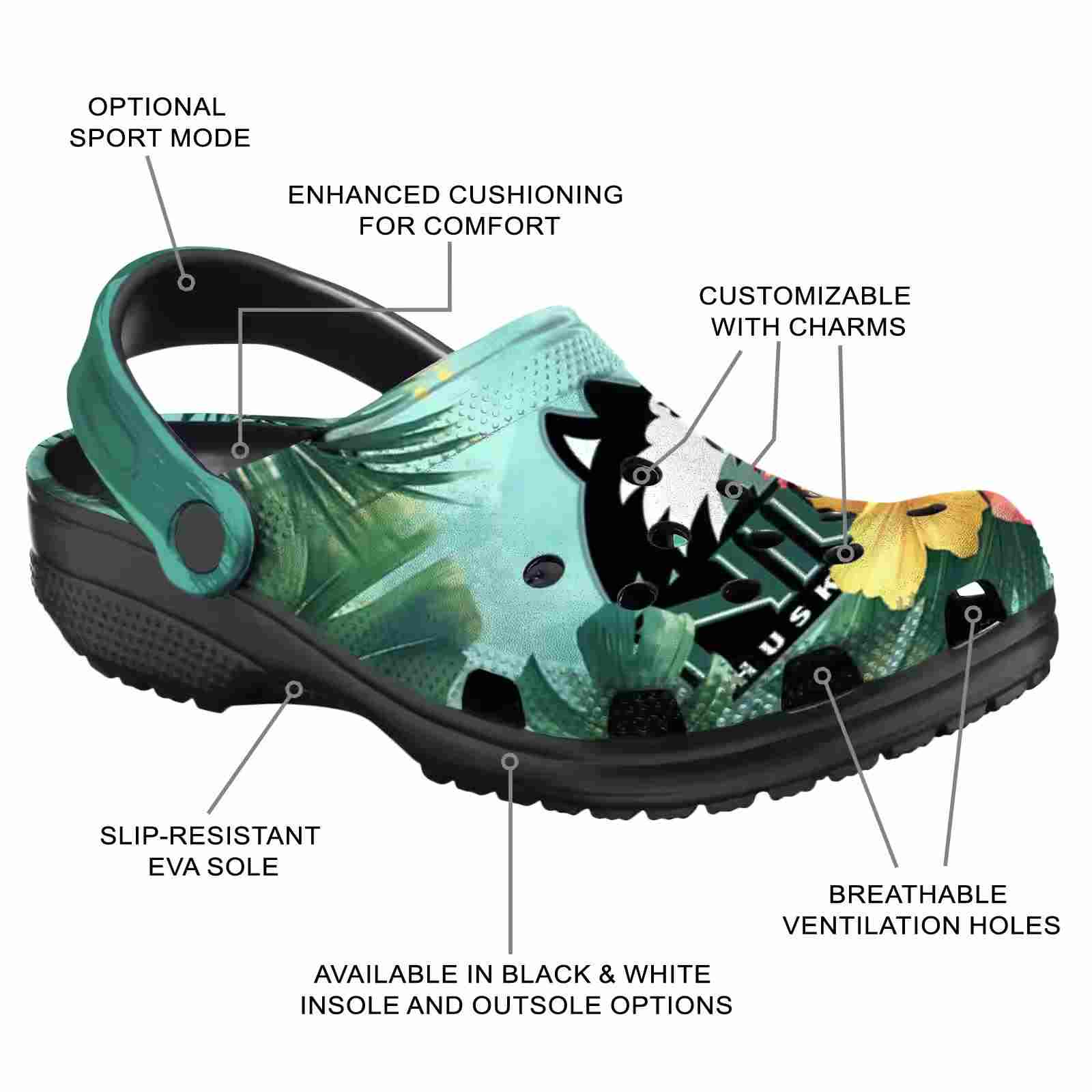 Personalized Northern Illinois Huskies Tropical Vibes ClogTVC1801698 - Image 5