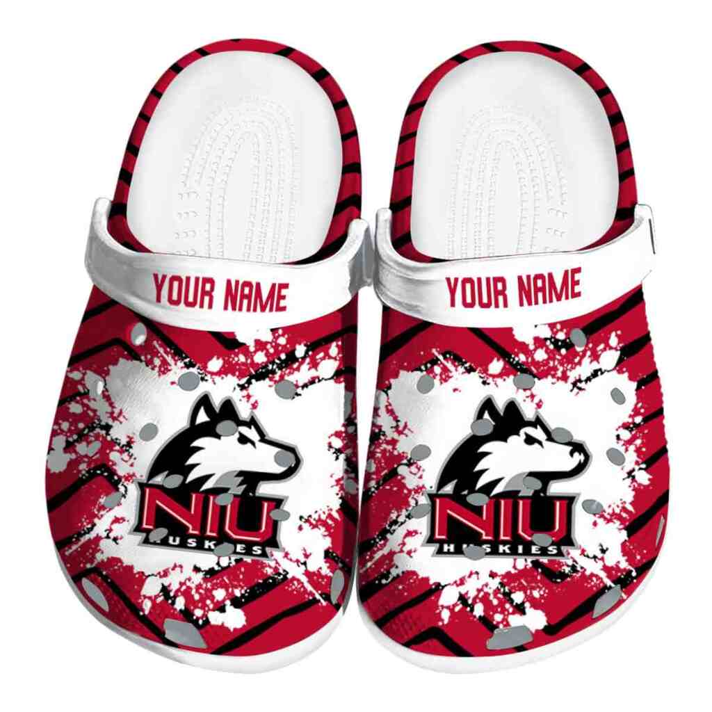 Personalized Northern Illinois Huskies Zigzag Paint Burst ClogTVC1801784