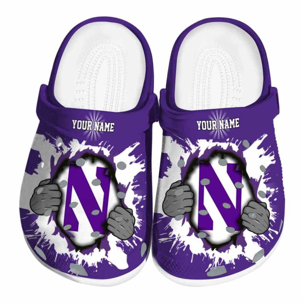 Personalized Northwestern Wildcats Gripping Hand ClogTVC1801791