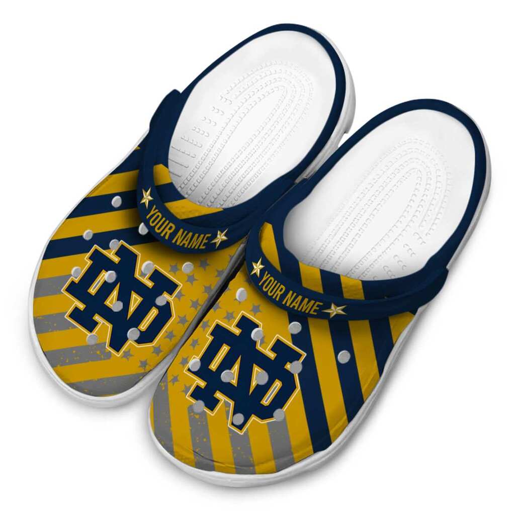 Personalized Notre Dame Fighting Irish Star-Spangled Graphic ClogTVC1801171 - Image 4