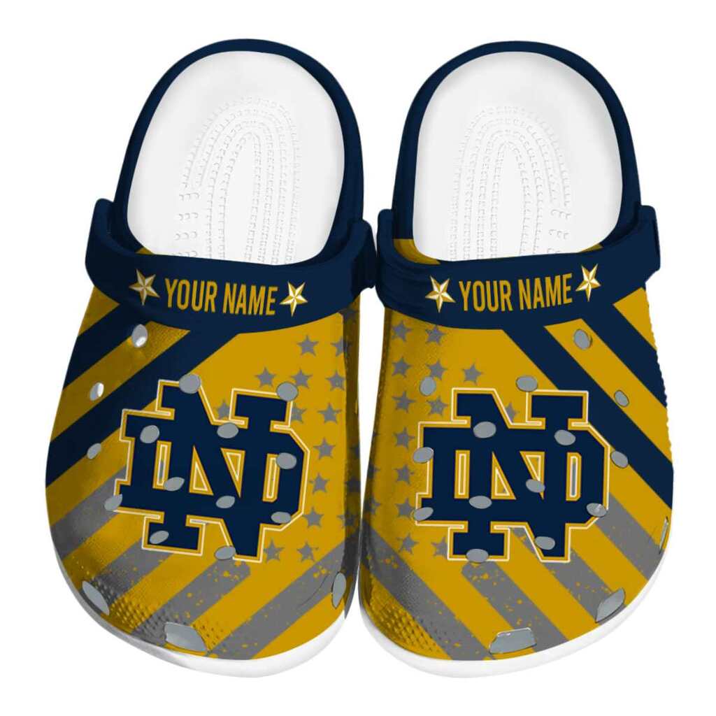 Personalized Notre Dame Fighting Irish Star-Spangled Graphic ClogTVC1801171