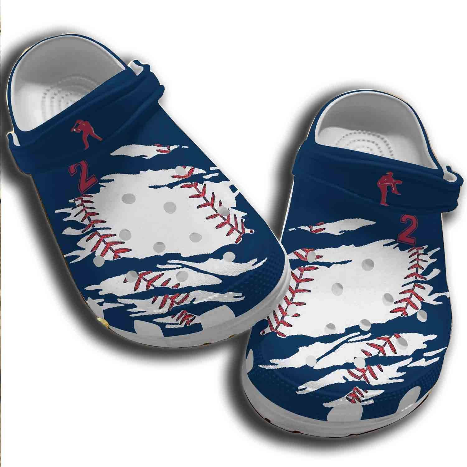 Personalized Number Baseball Player Crocband Clogs