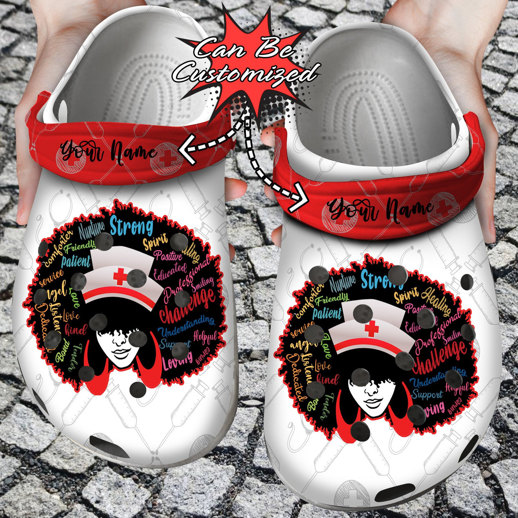 Personalized Nurse Black Woman clog Shoes Nurse