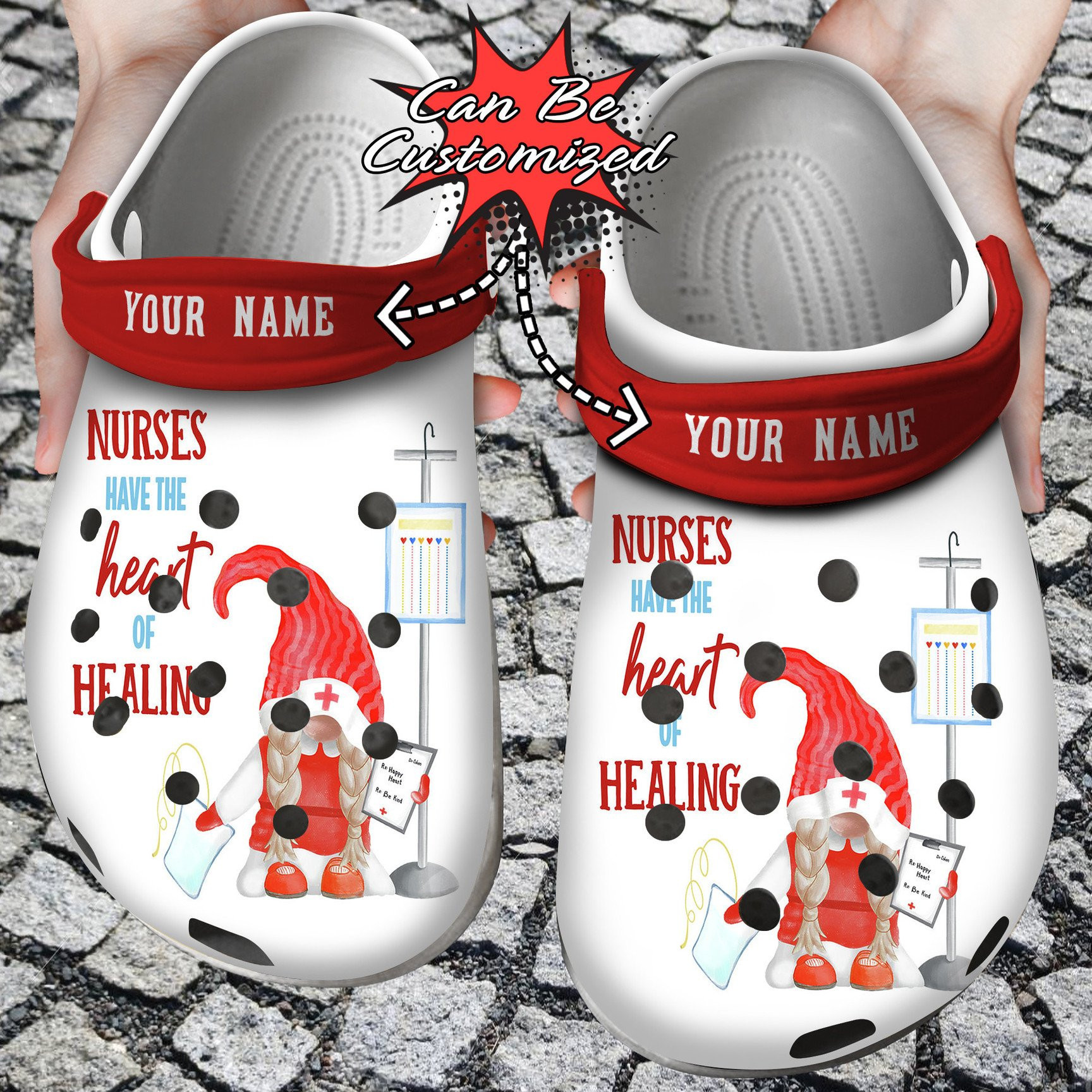 Personalized Nurse Gnome Healing clog Shoes Nurse