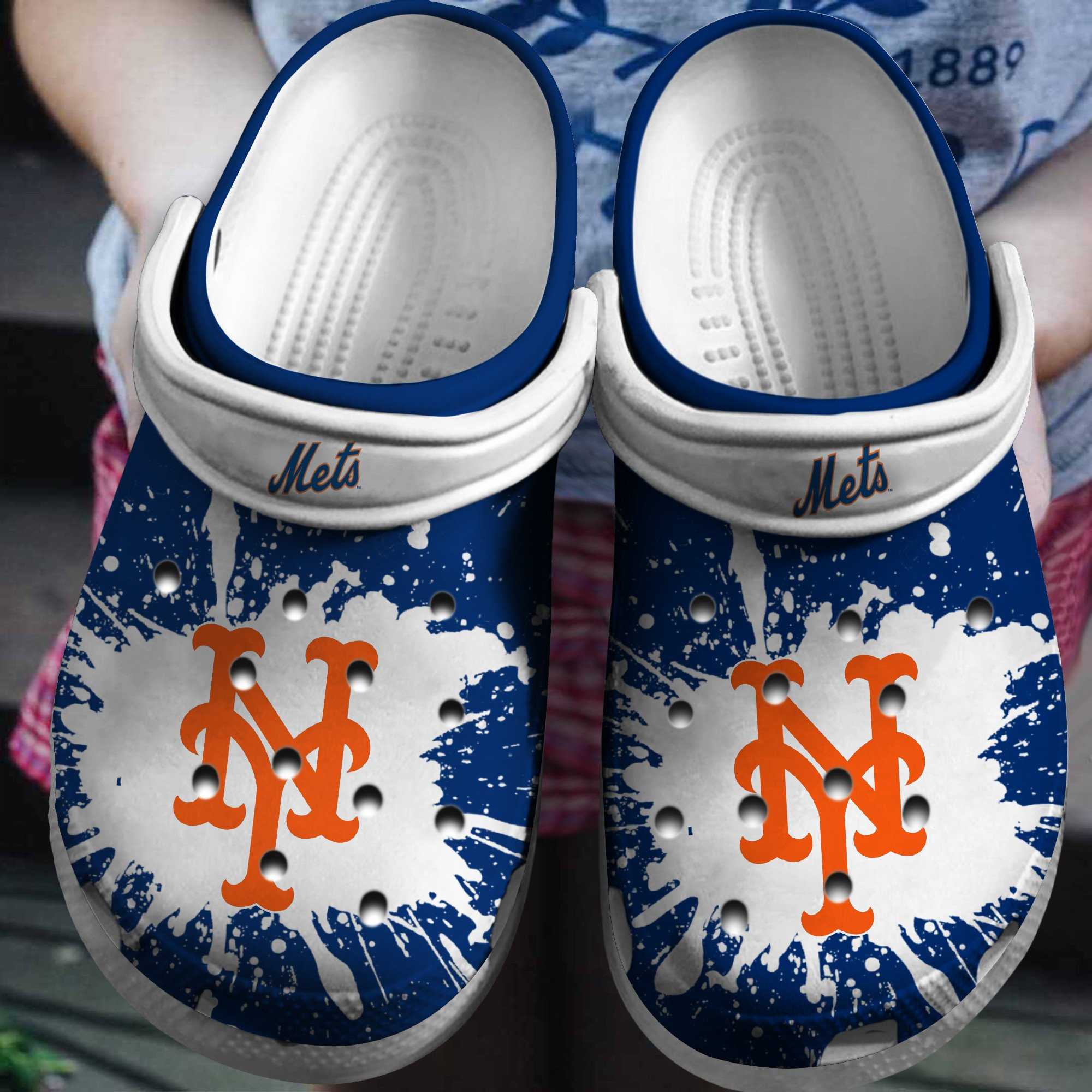 Personalized NY Mets Baseball Team Crocs Clog Custom Name Shoes 2