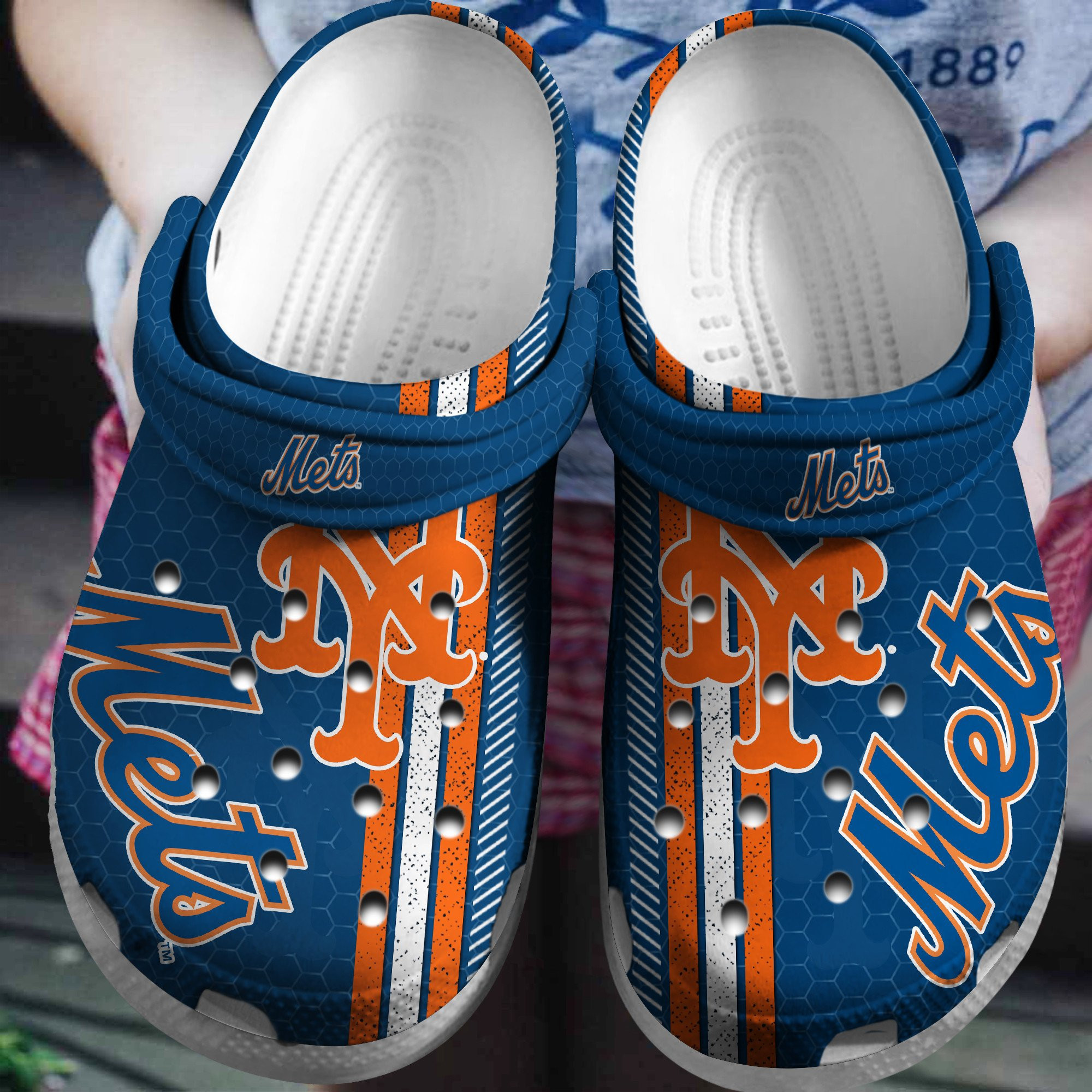 Personalized NY Mets Baseball Team Crocs Clog Custom Name Shoes