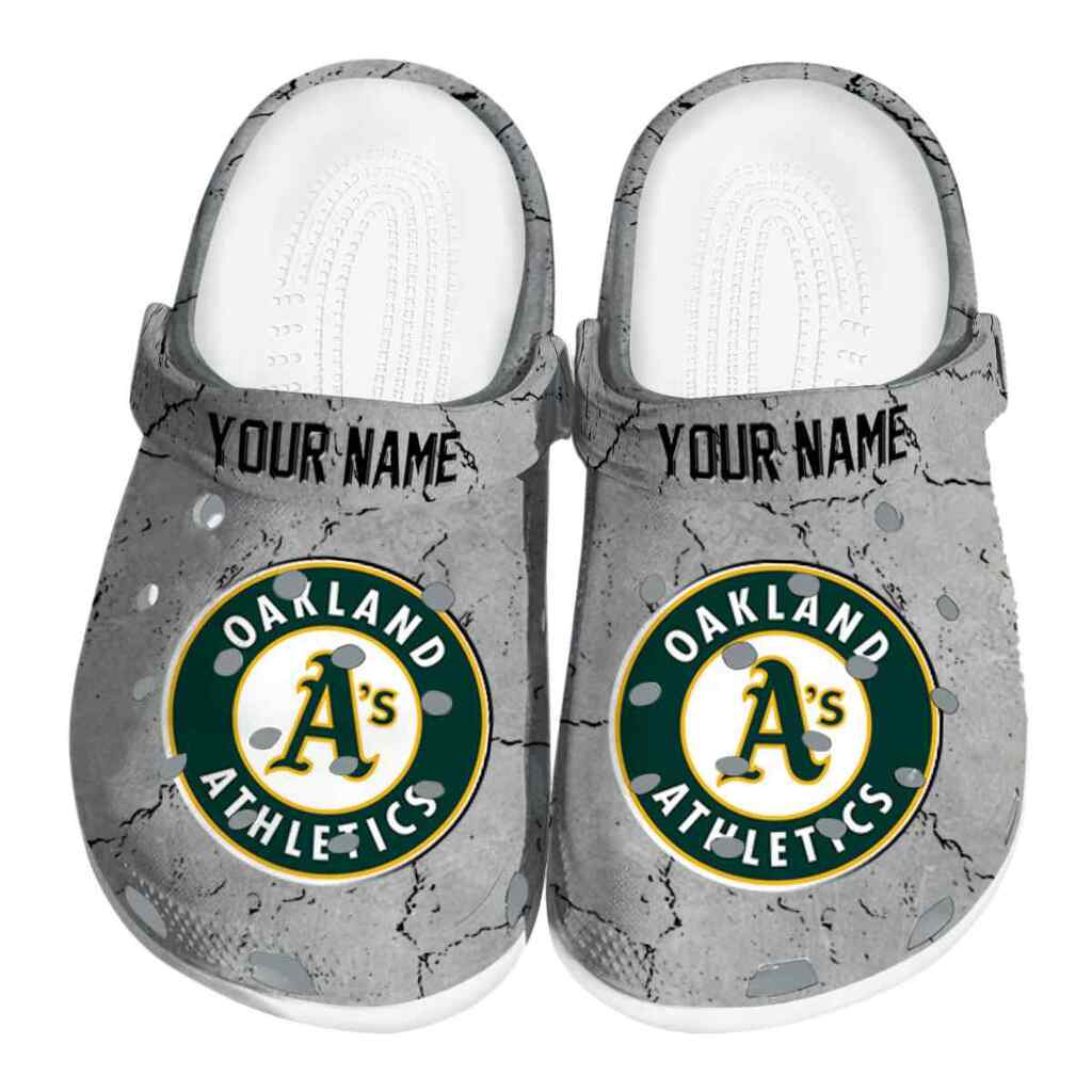 Personalized Oakland Athletics Cracked Texture ClogTVC180142