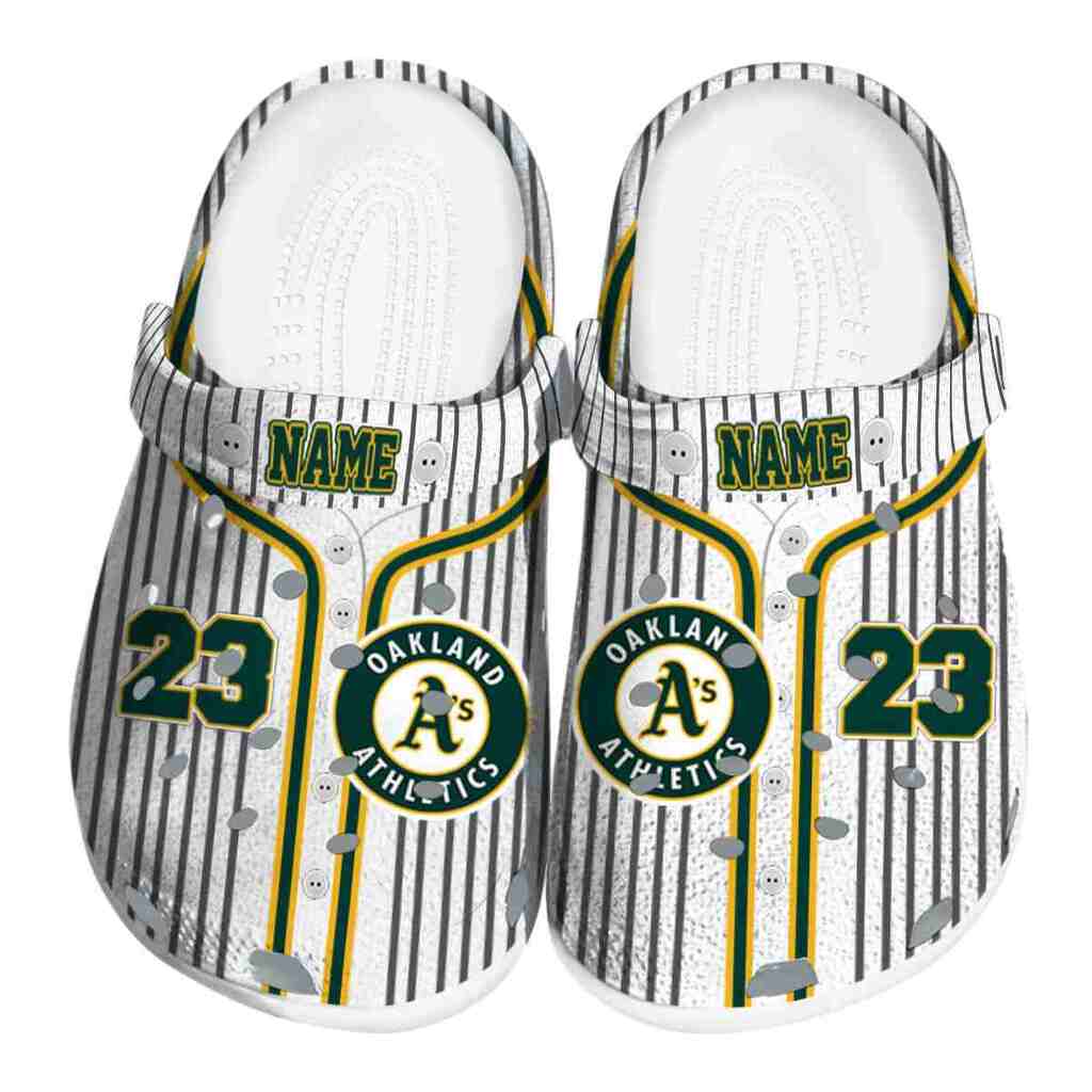Personalized Oakland Athletics Pinstripe Pattern ClogTVC180142