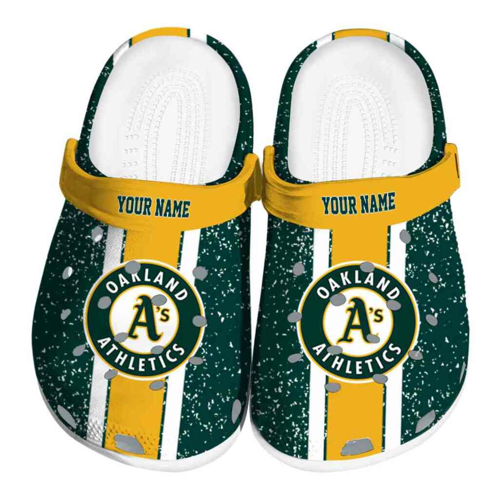 Personalized Oakland Athletics Vertical Stripes ClogTVC180142