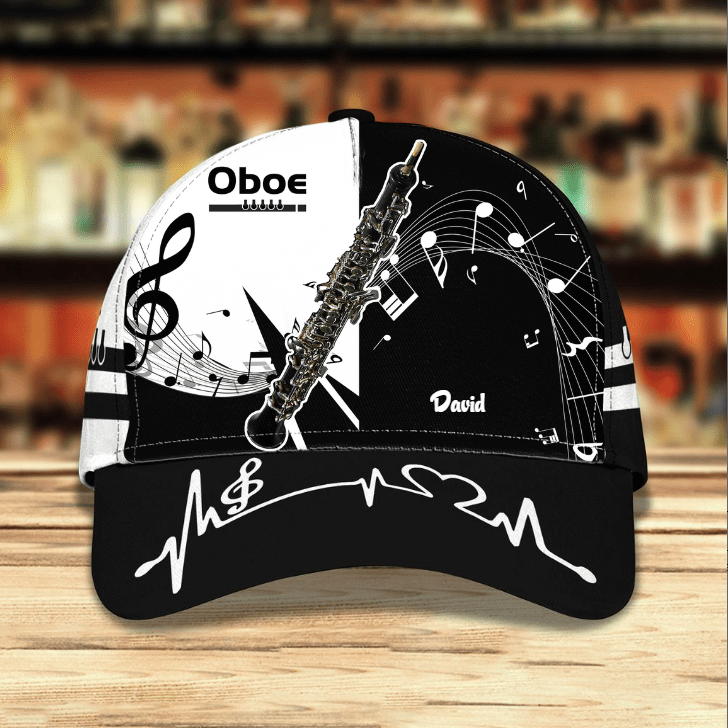 Personalized Oboe Music Instrument Classic Cap for Men, Women, Custom Name Hat for Oboe Players Trucker Hats Custom Hats Gifts For Men & Women