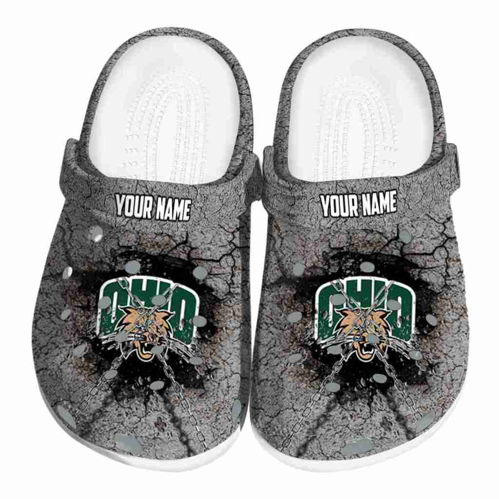 Personalized Ohio Bobcats Cracked Ground Texture ClogTVC1801716