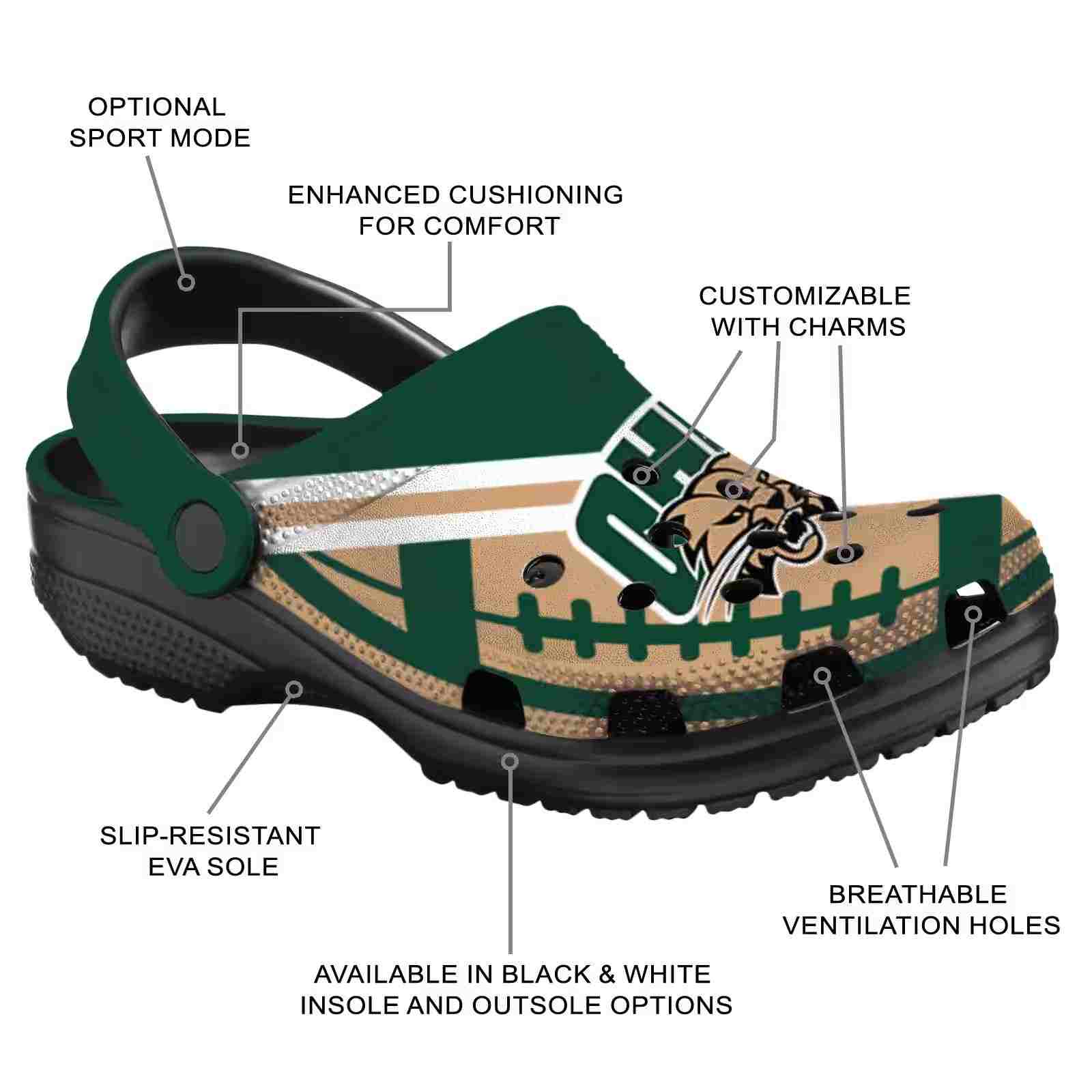 Personalized Ohio Bobcats Football Motif ClogTVC1801791 - Image 5