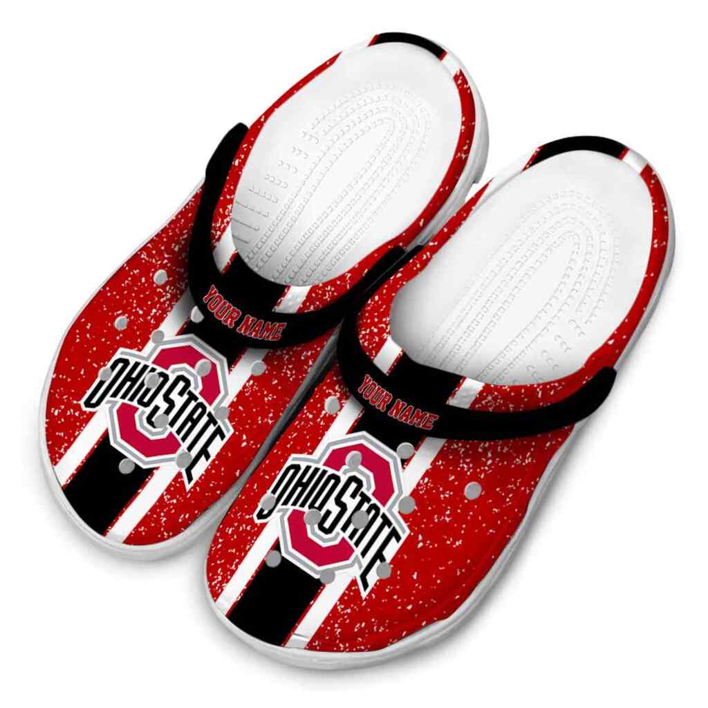 Personalized Ohio State Buckeyes Vertical Stripes ClogTVC1801170 - Image 4