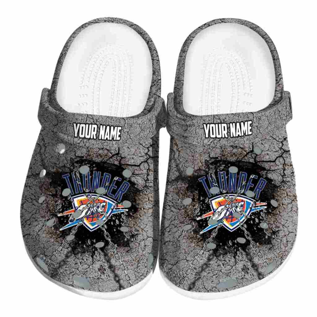 Personalized Oklahoma City Thunder Cracked Ground Texture ClogTVC1801918