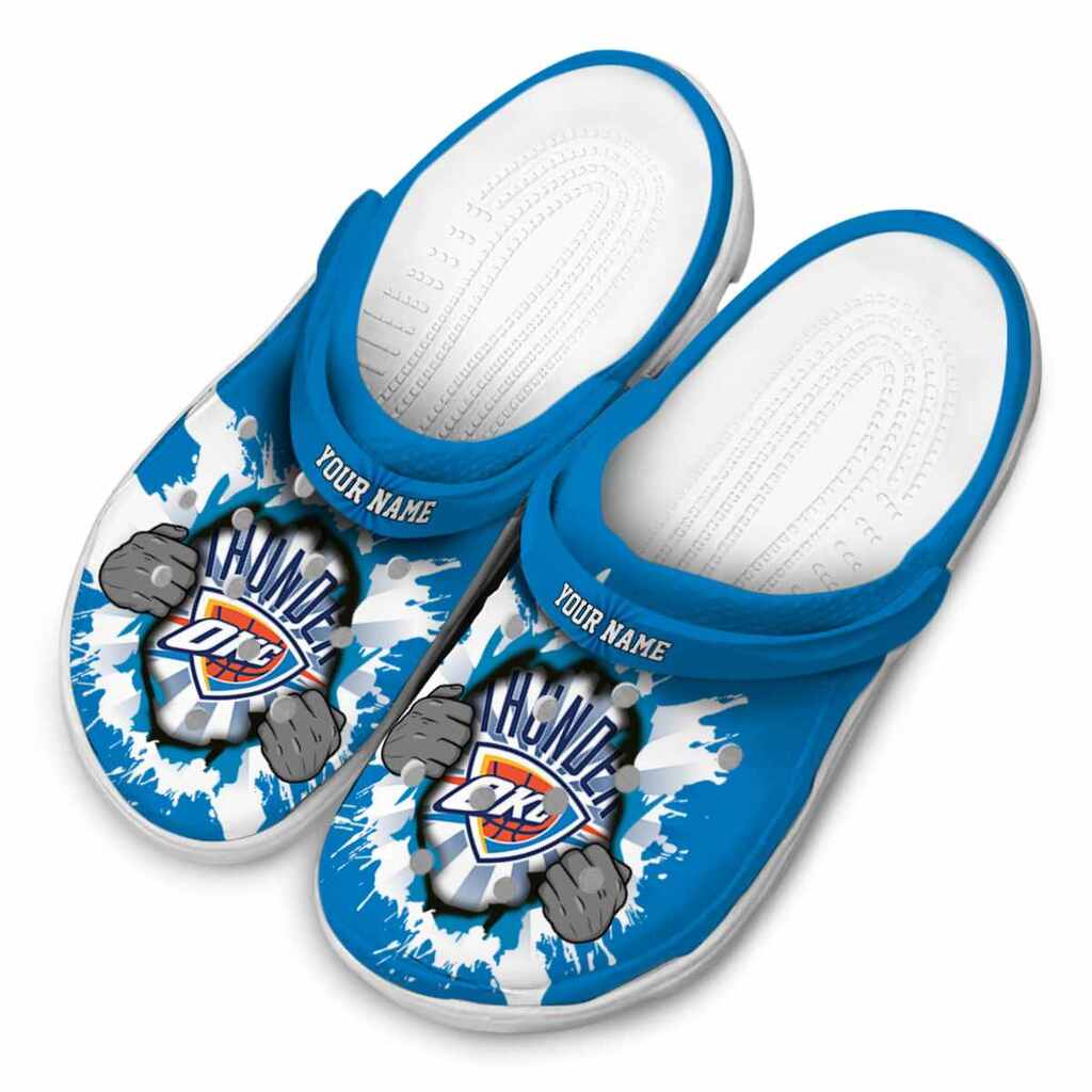 Personalized Oklahoma City Thunder Gripping Hand ClogTVC1801918 - Image 4