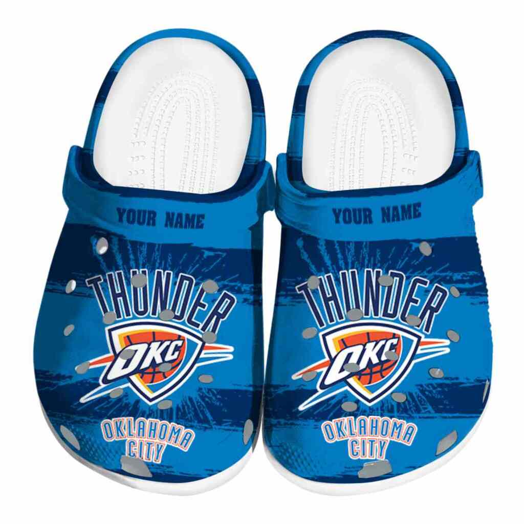 Personalized Oklahoma City Thunder Paint Splatter Graphics ClogTVC1801918