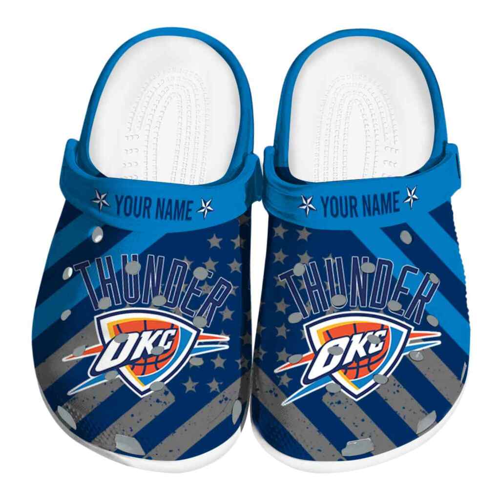 Personalized Oklahoma City Thunder Star-Spangled Graphic ClogTVC1801918