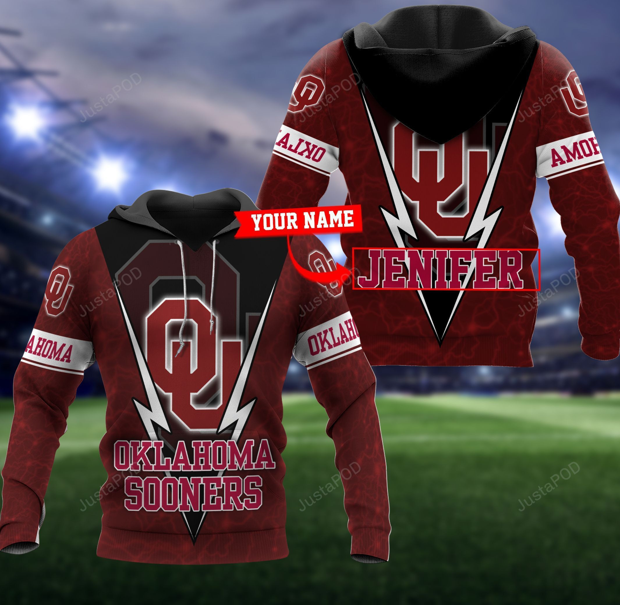 Personalized Oklahoma Sooners Football 3D All Over Print Hoodie, Zip Hoodie