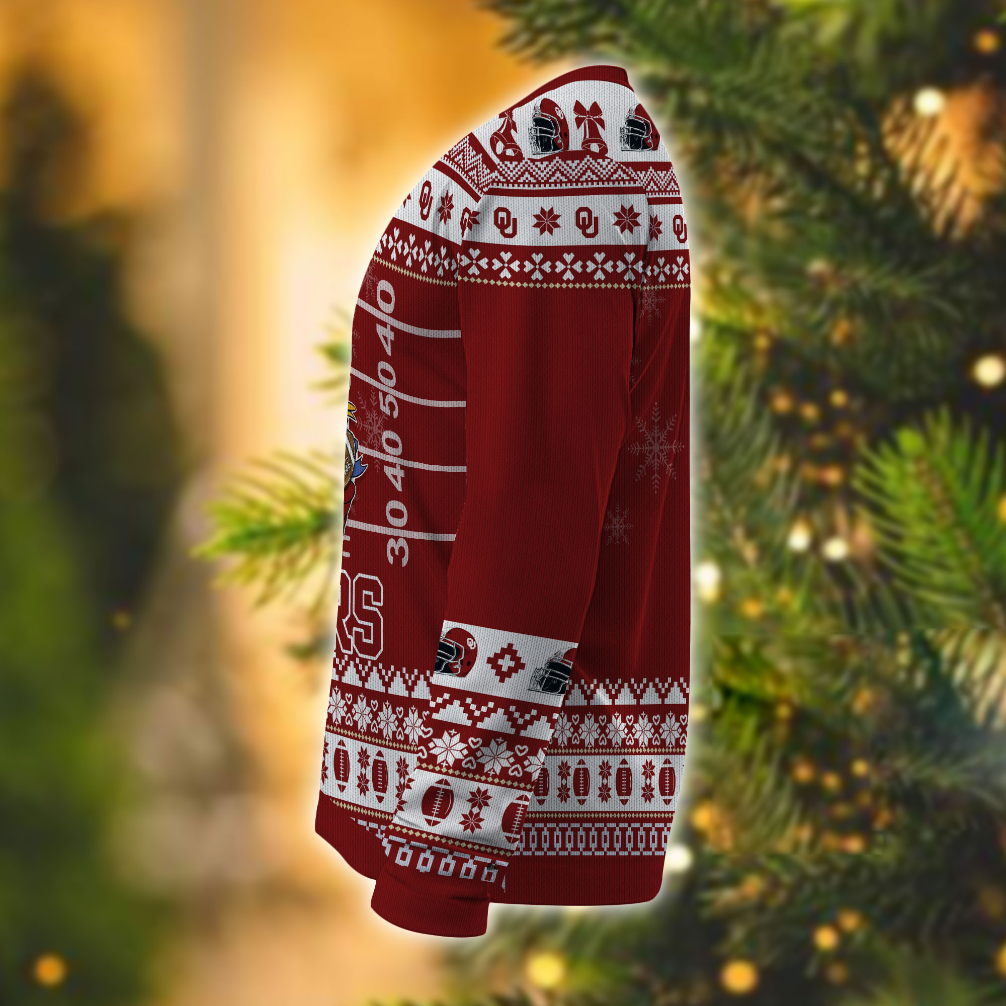 Personalized Oklahoma Sooners Mickey Ugly Christmas Sweater Adult 3D Funny Matching for family - Image 4