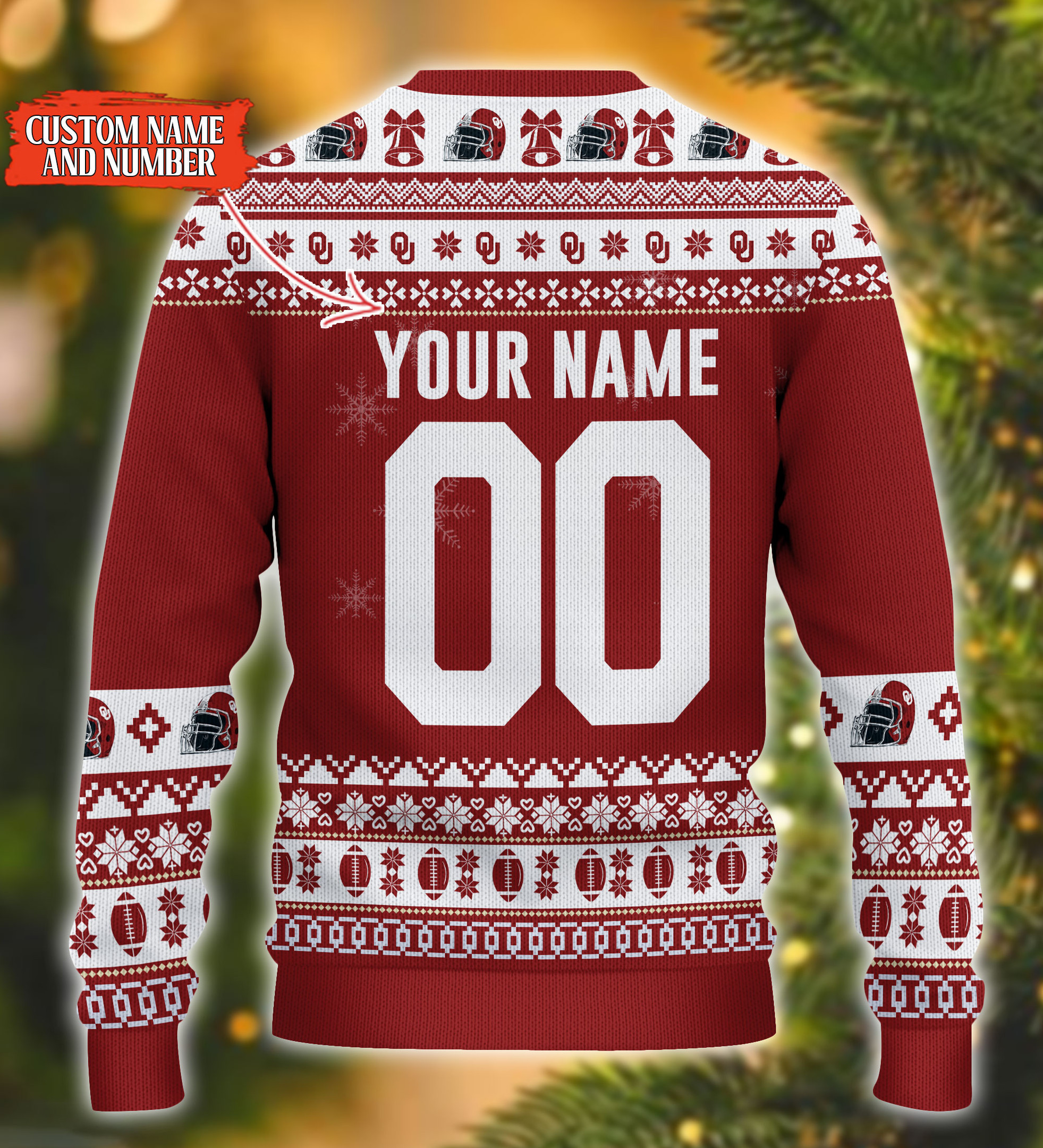 Personalized Oklahoma Sooners Mickey Ugly Christmas Sweater Adult 3D Funny Matching for family - Image 3
