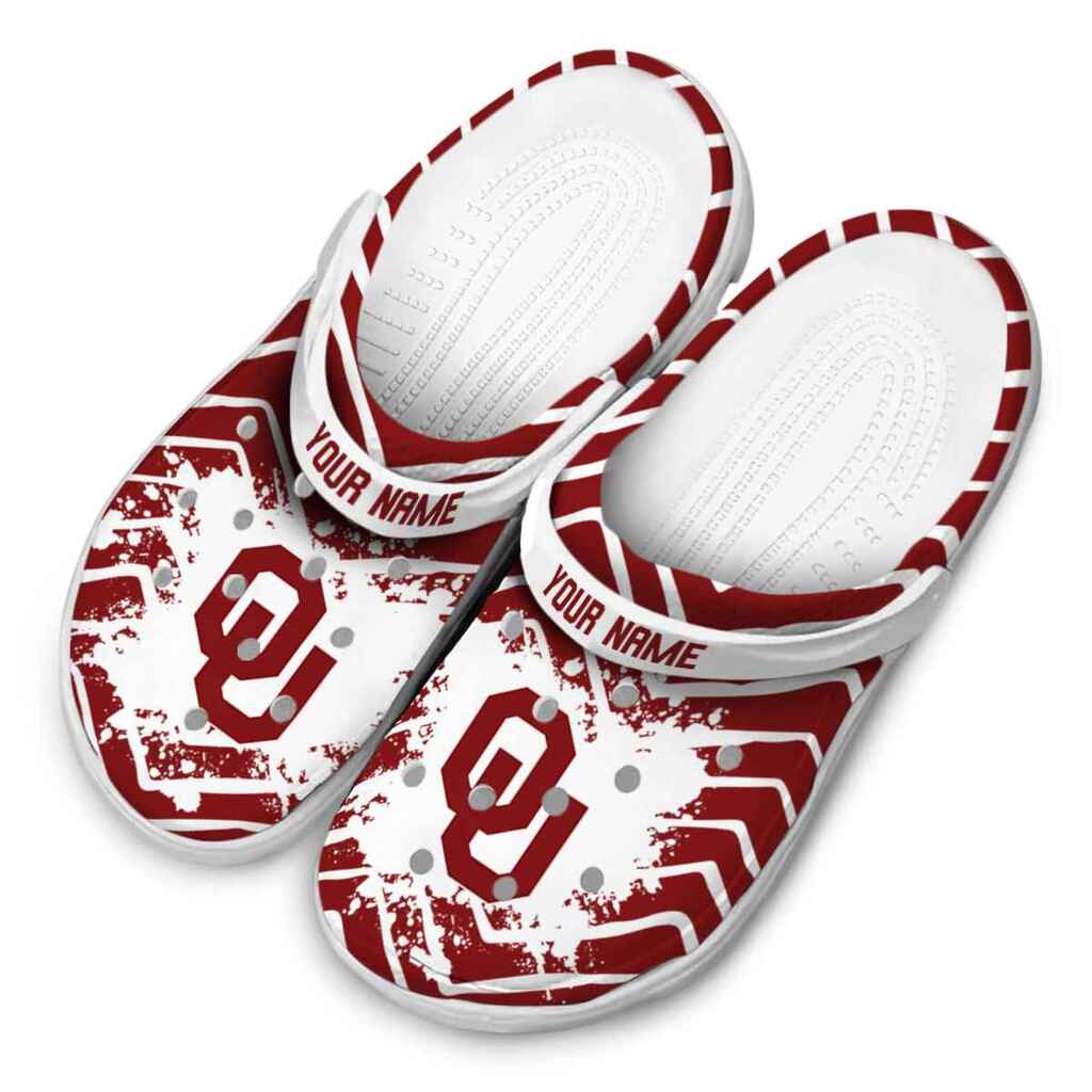 Personalized Oklahoma Sooners Zigzag Paint Burst ClogTVC180144 - Image 4