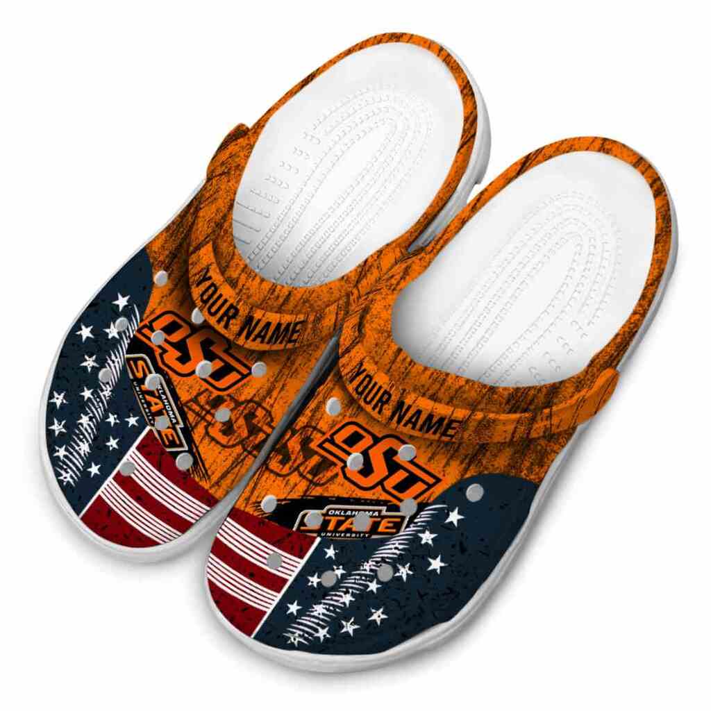 Personalized Oklahoma State Cowboys Star-Spangled Side Pattern ClogTVC180143 - Image 4