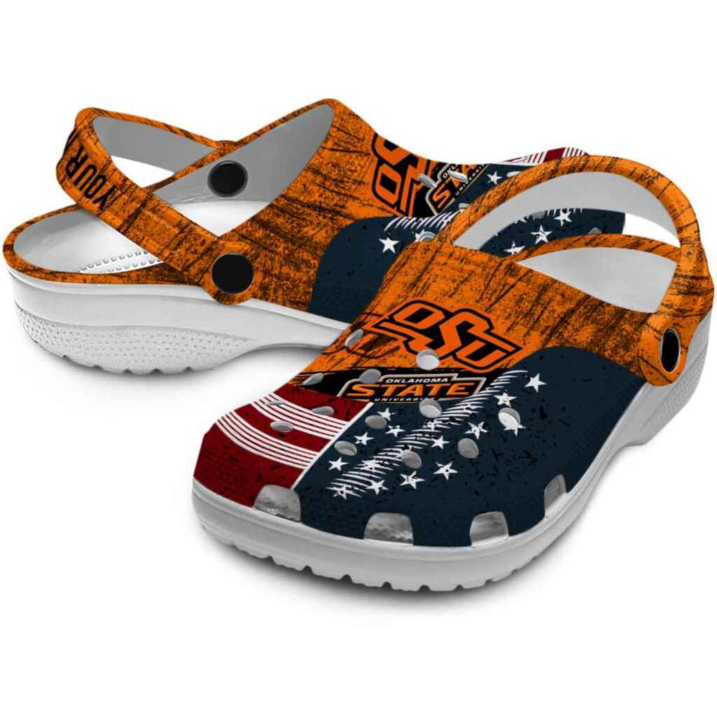 Personalized Oklahoma State Cowboys Star-Spangled Side Pattern ClogTVC180143 - Image 3