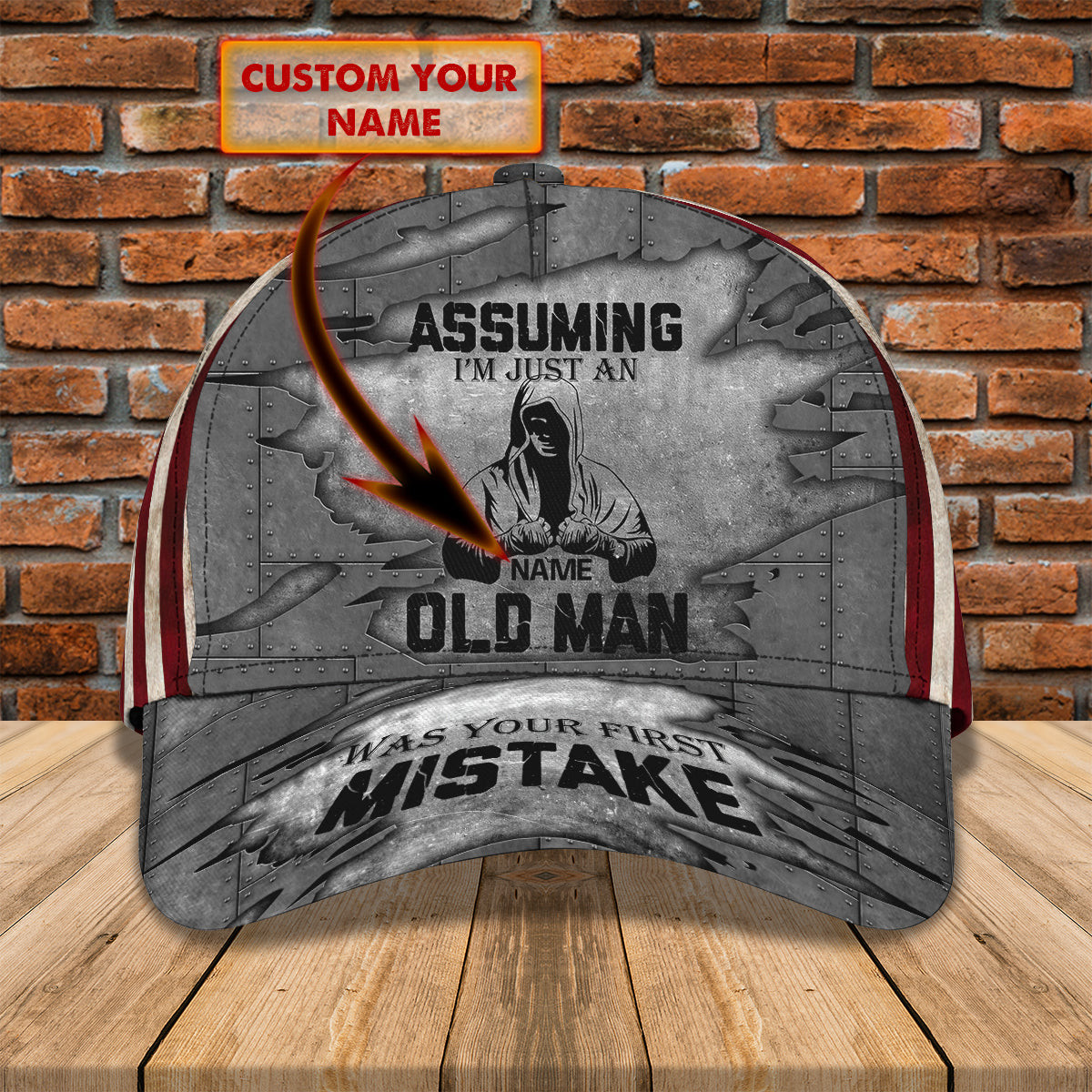 Personalized Old Man Classic Cap Trucker Hats Custom Hats Gifts For Men & Women
