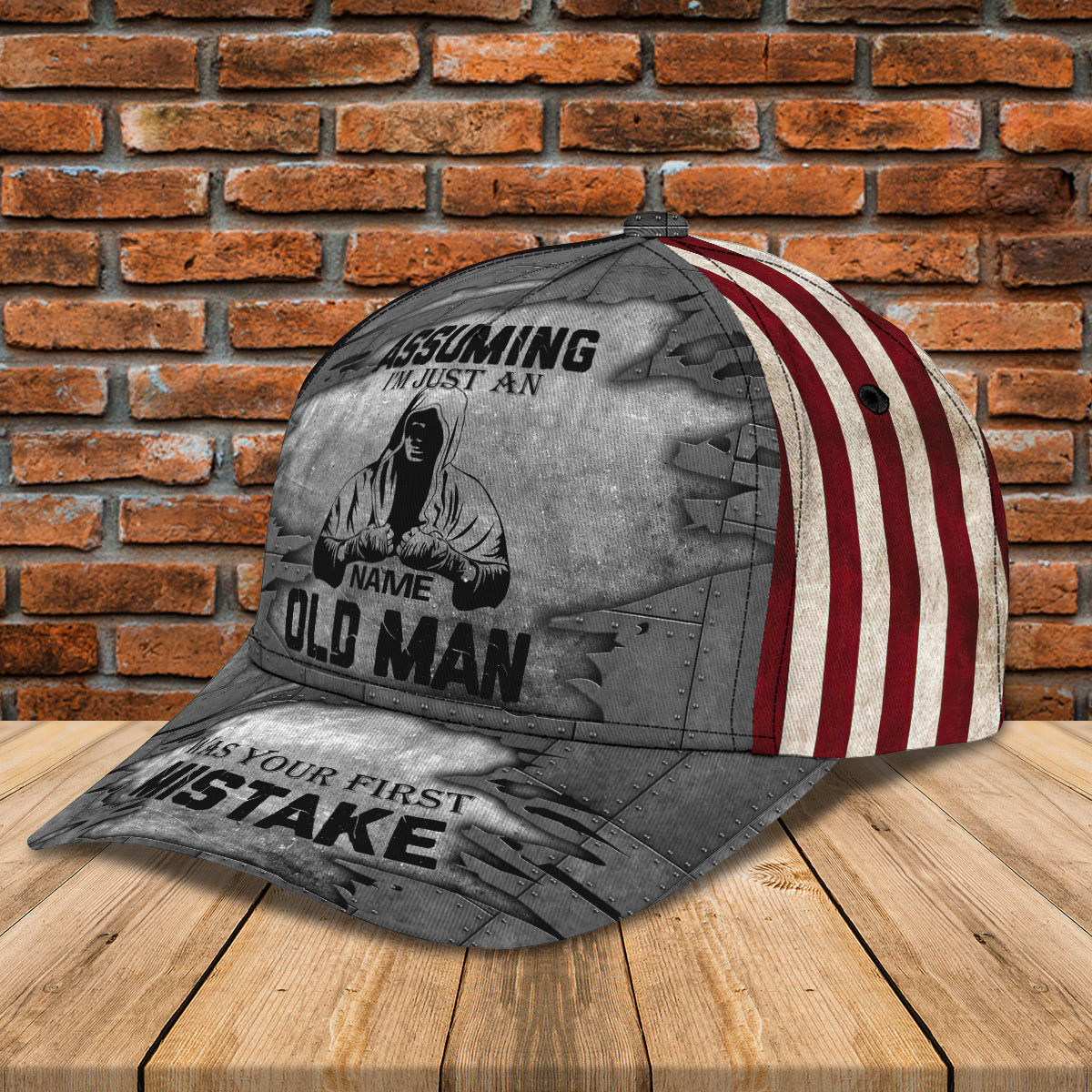 Personalized Old Man Classic Cap Trucker Hats Custom Hats Gifts For Men & Women
