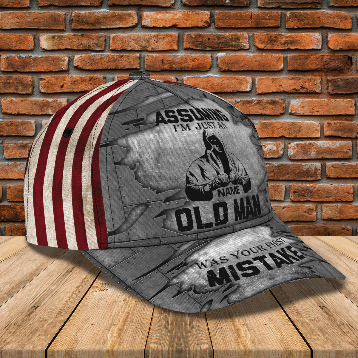 Personalized Old Man Classic Cap Trucker Hats Custom Hats Gifts For Men & Women