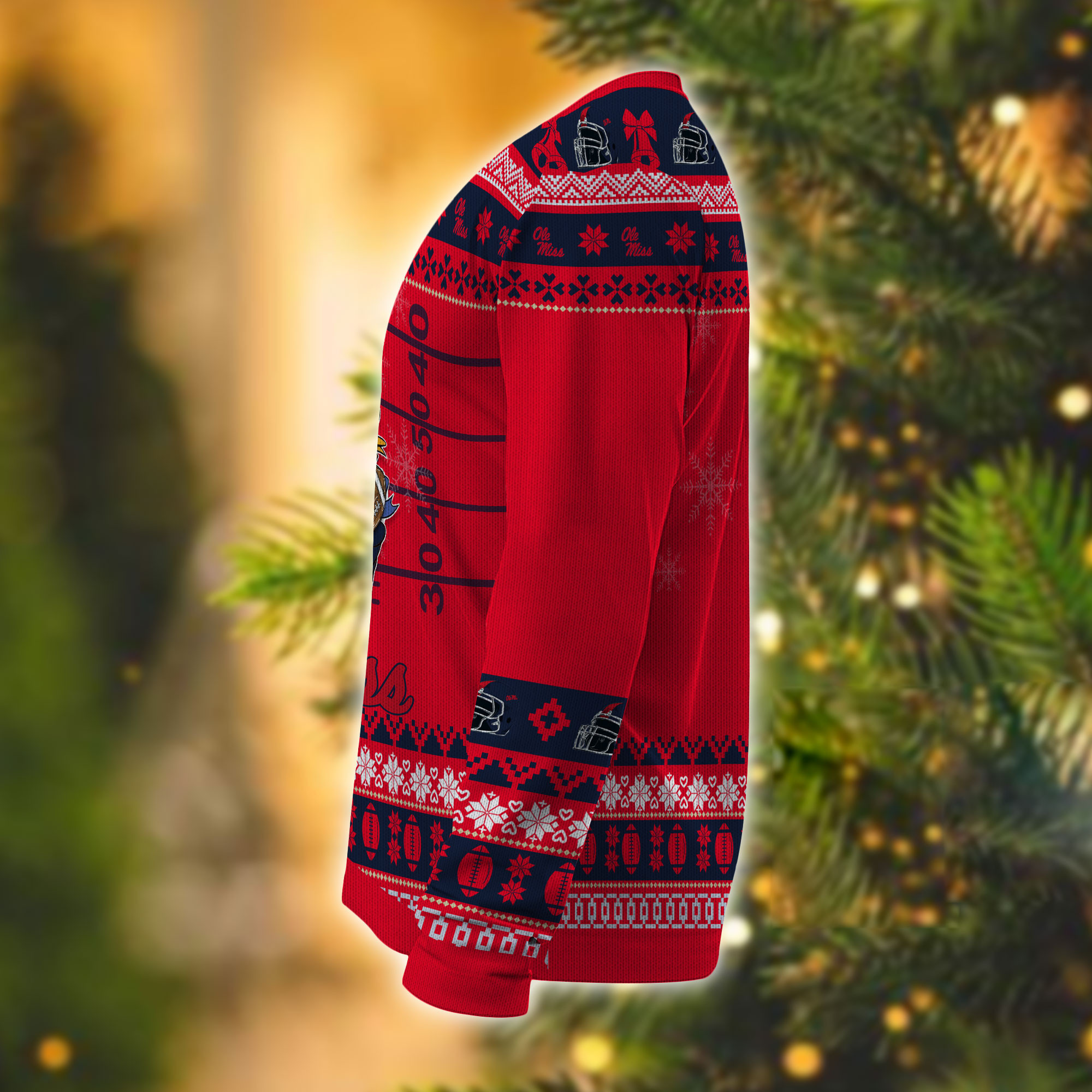 Personalized Ole Miss Rebels Mickey Ugly Christmas Sweater Adult 3D Funny Matching for family - Image 4