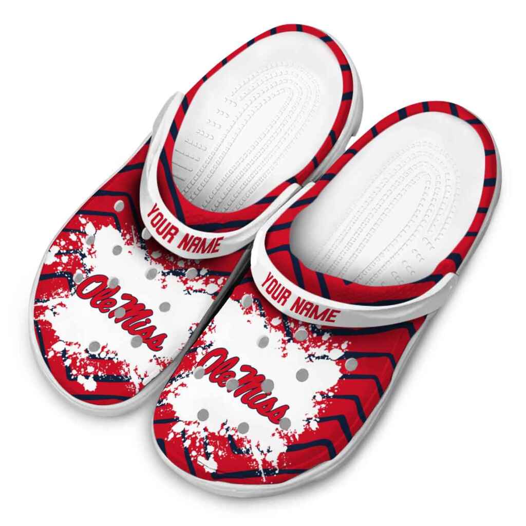 Personalized Ole Miss Rebels Zigzag Paint Burst ClogTVC1801793 - Image 4