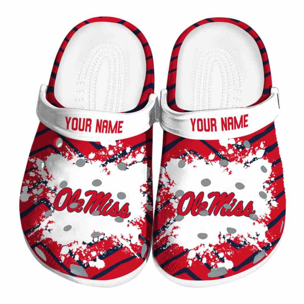 Personalized Ole Miss Rebels Zigzag Paint Burst ClogTVC1801793
