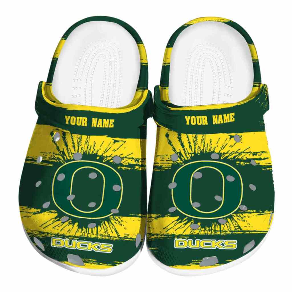 Personalized Oregon Ducks Paint Splatter Graphics ClogTVC180145
