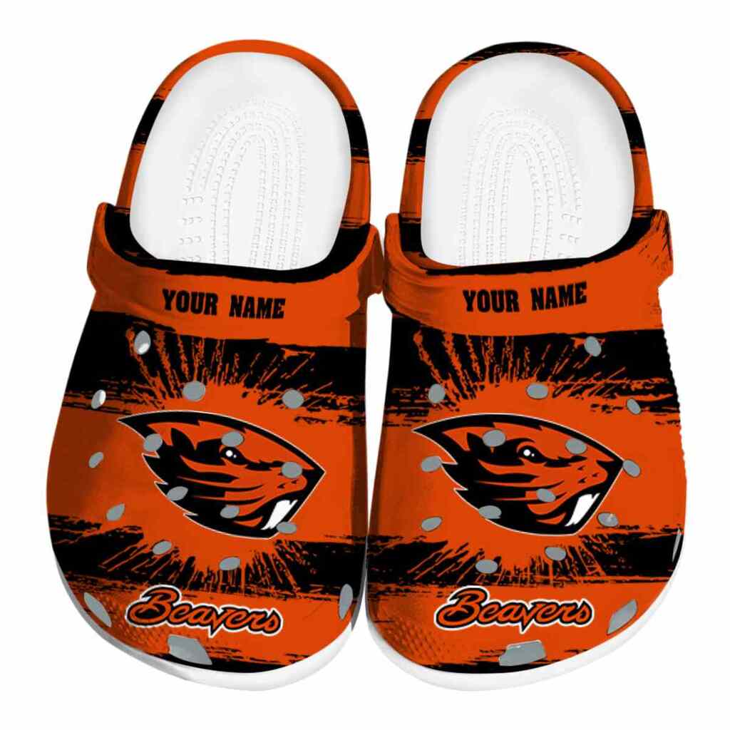 Personalized Oregon State Beavers Paint Splatter Graphics ClogTVC1801730