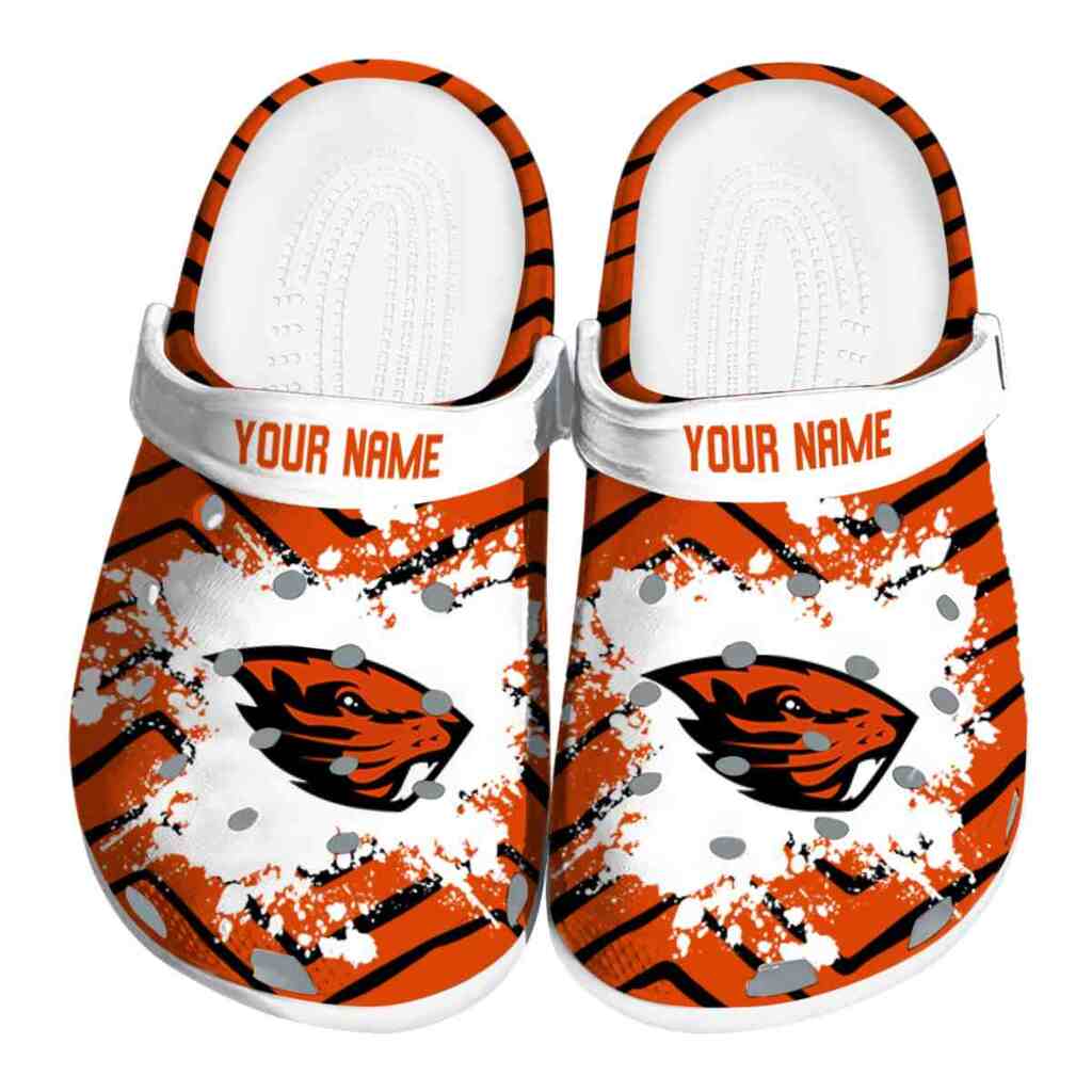 Personalized Oregon State Beavers Zigzag Paint Burst ClogTVC1801793