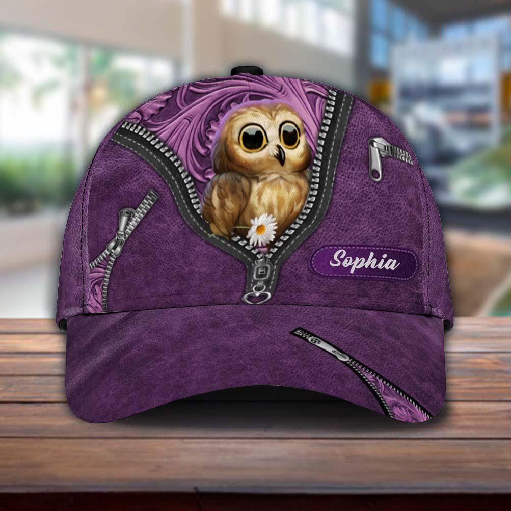 Personalized Owl Classic Cap, Personalized Gift for Owl Lovers Trucker Hats Custom Hats Gifts For Men & Women
