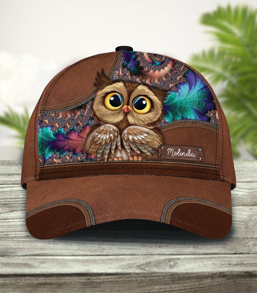 Personalized Owl Classic Cap, Personalized Gift for Owl Lovers Trucker Hats Custom Hats Gifts For Men & Women