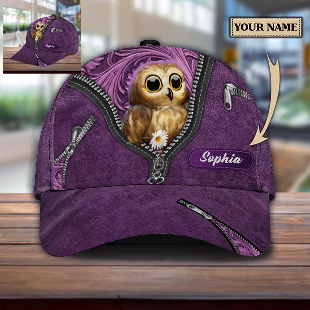 Personalized Owl Classic Cap, Personalized Gift for Owl Lovers Trucker Hats Custom Hats Gifts For Men & Women