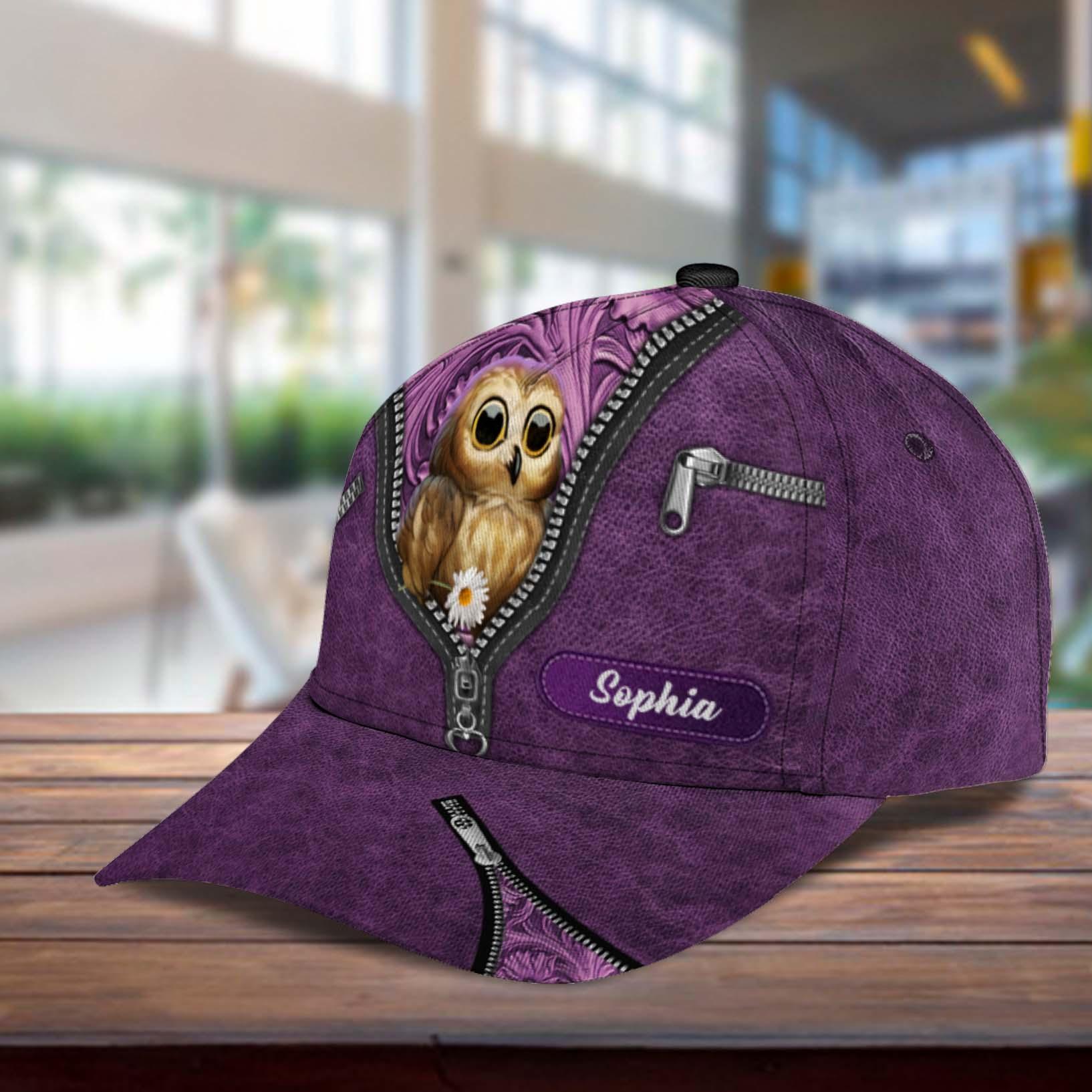 Personalized Owl Classic Cap, Personalized Gift for Owl Lovers Trucker Hats Custom Hats Gifts For Men & Women