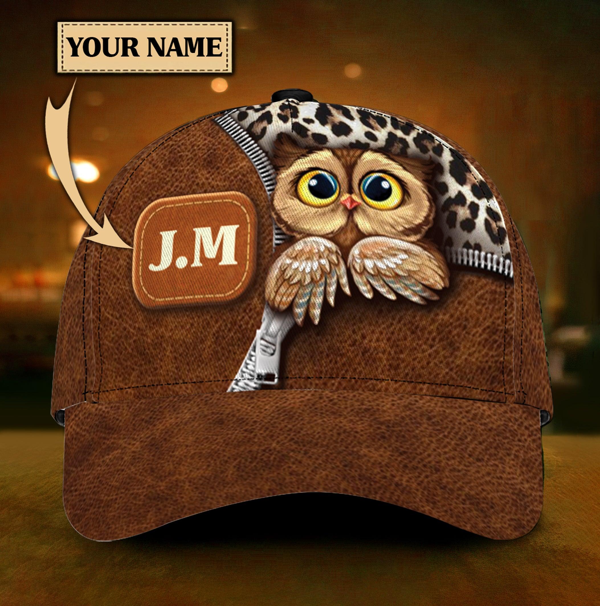 Personalized Owl Classic Cap, Personalized Gift for Owl Lovers Trucker Hats Custom Hats Gifts For Men & Women